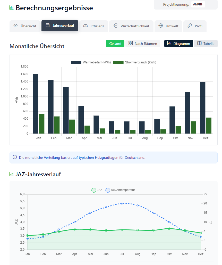 Captura de pantalla de calculadora de bomba de calor